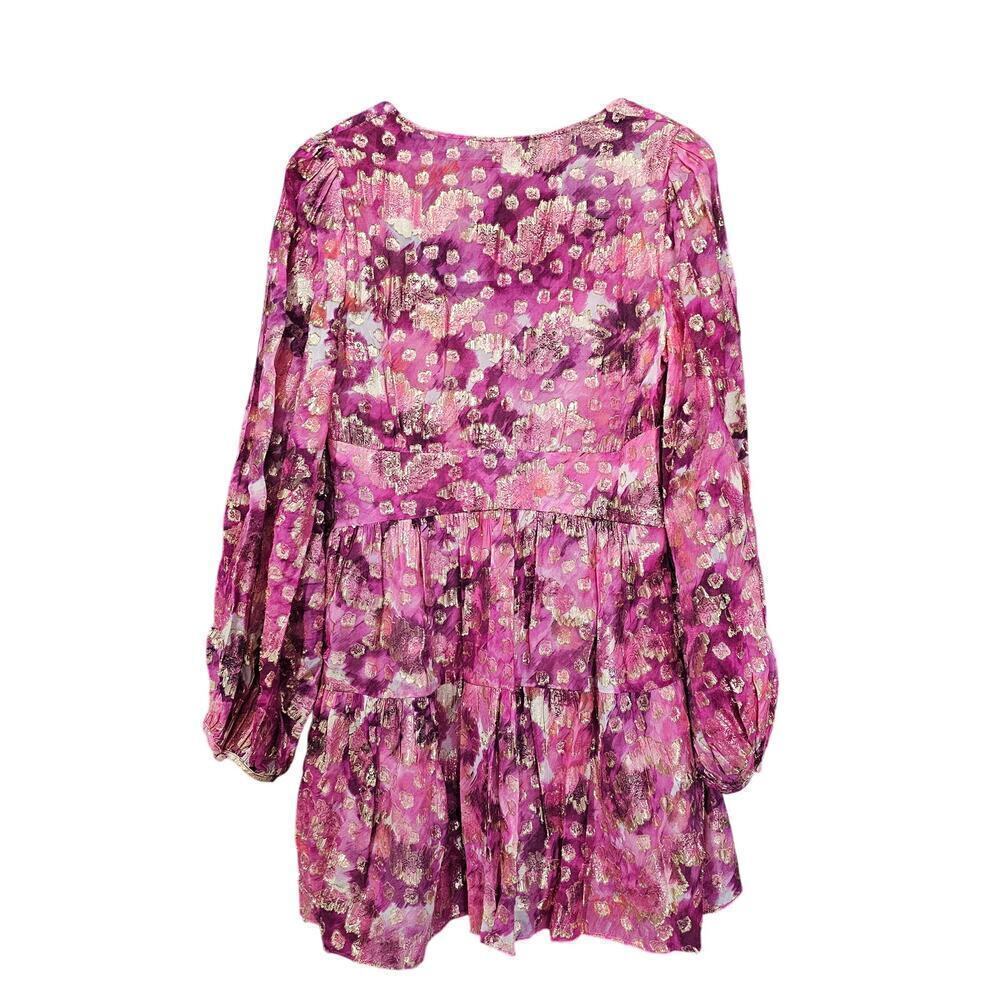 LoveShackFancy Willis Metallic Mini Dress Pre-Dawn Sky Size Medium - Picture 6 of 8
